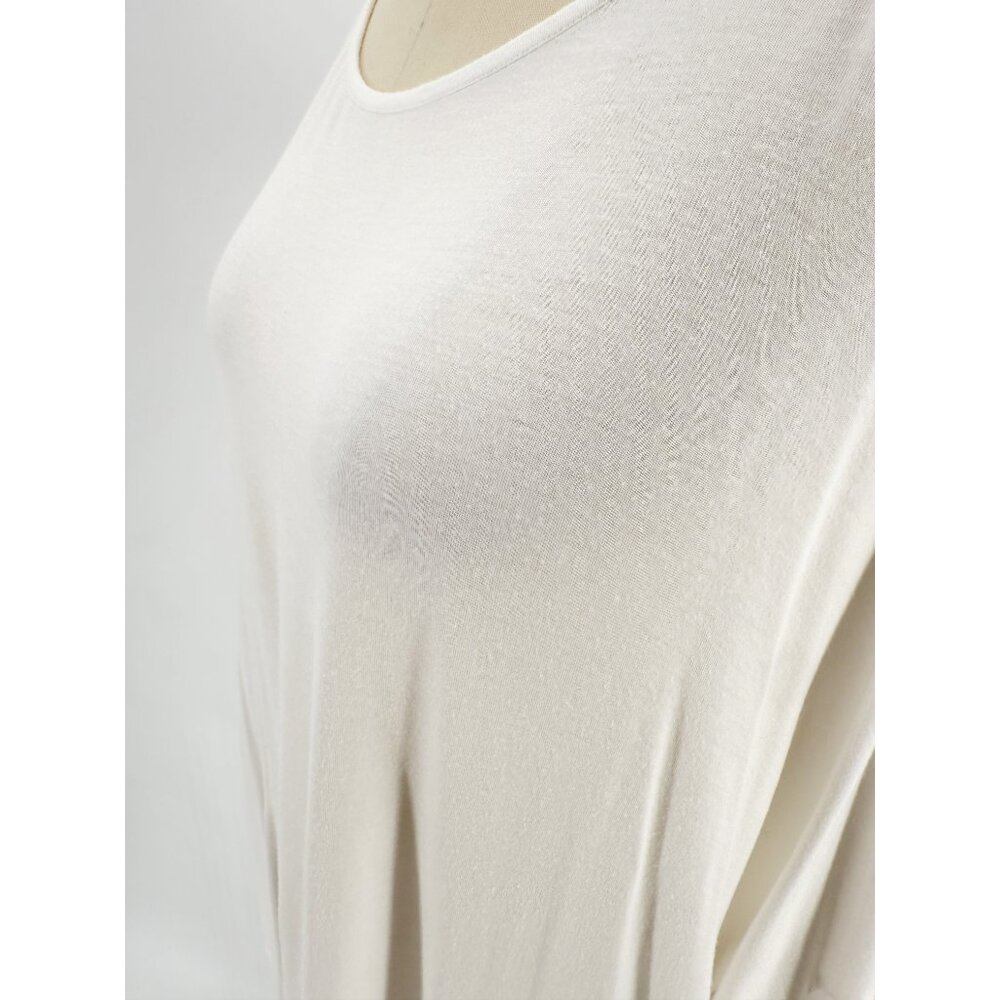 MAJESTIC FILATURES ASYMMETRICAL HEMLINE LONG SLEEVE TEE 3/M white - Picture 5 of 7